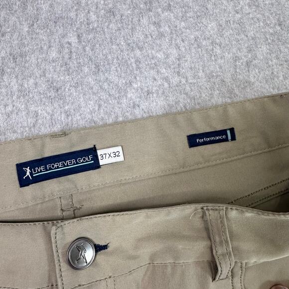 Live Forever Golf Performance Pants Men's 37X32 Green 5Pocket Lightweight Sporty - Picture 3 of 10